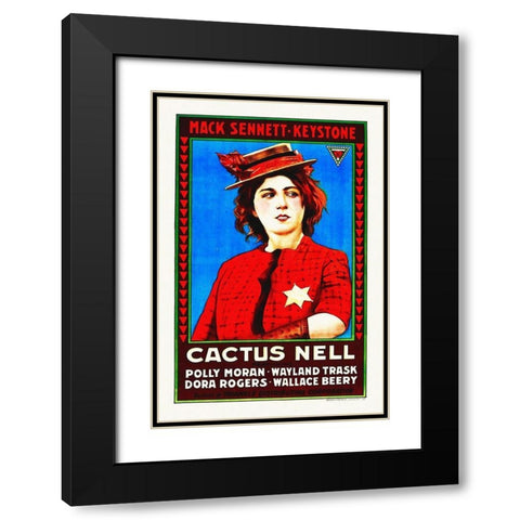Cactus Nell, 1917 Black Modern Wood Framed Art Print with Double Matting by Hollywood Photo Archive