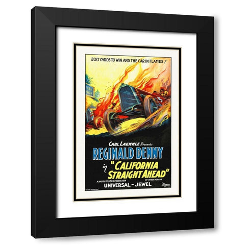 California Straight Ahead, 1925 Black Modern Wood Framed Art Print with Double Matting by Hollywood Photo Archive