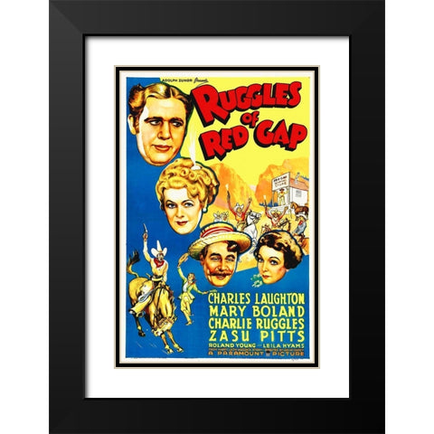Charles Laughton and Zasu Pitts in Ruggles of Red Gap Black Modern Wood Framed Art Print with Double Matting by Hollywood Photo Archive