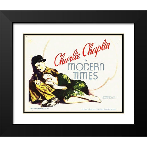 Charlie Chaplin, Modern Times Black Modern Wood Framed Art Print with Double Matting by Hollywood Photo Archive