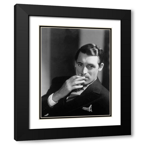 Cary Grant Black Modern Wood Framed Art Print with Double Matting by Hollywood Photo Archive