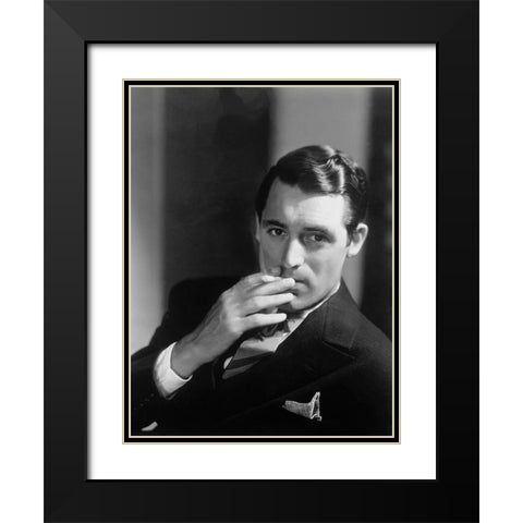 Cary Grant Black Modern Wood Framed Art Print with Double Matting by Hollywood Photo Archive