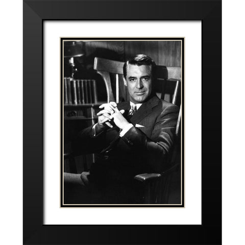 Cary Grant Black Modern Wood Framed Art Print with Double Matting by Hollywood Photo Archive