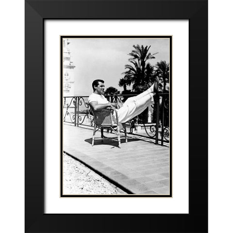 Cary Grant Black Modern Wood Framed Art Print with Double Matting by Hollywood Photo Archive
