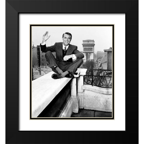 Cary Grant Black Modern Wood Framed Art Print with Double Matting by Hollywood Photo Archive