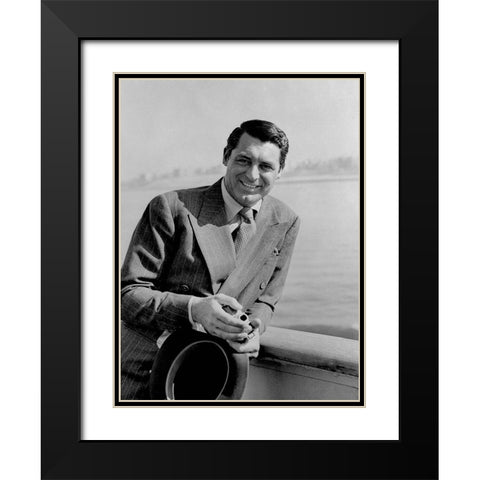 Cary Grant Black Modern Wood Framed Art Print with Double Matting by Hollywood Photo Archive