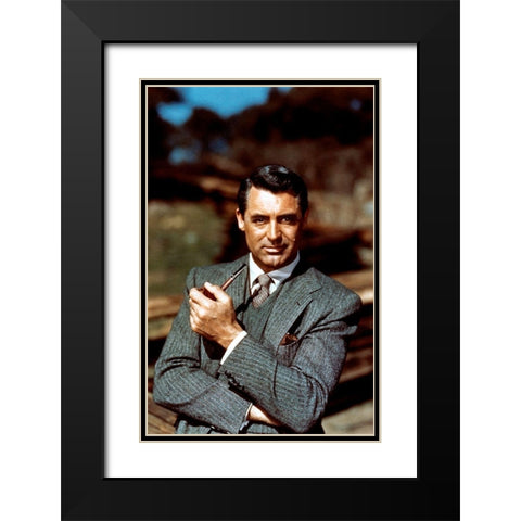Cary Grant Black Modern Wood Framed Art Print with Double Matting by Hollywood Photo Archive