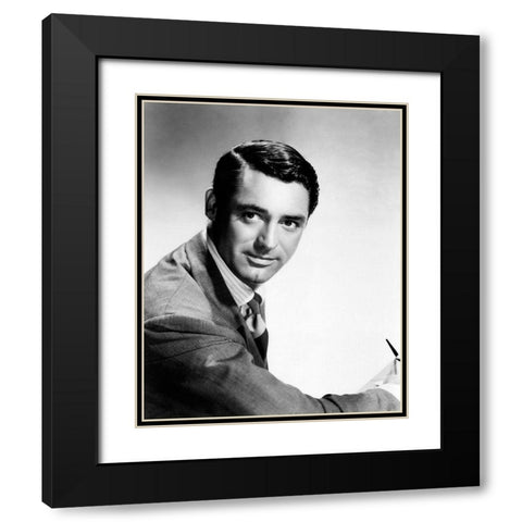 Cary Grant Black Modern Wood Framed Art Print with Double Matting by Hollywood Photo Archive