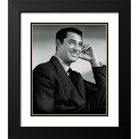 Cary Grant Black Modern Wood Framed Art Print with Double Matting by Hollywood Photo Archive