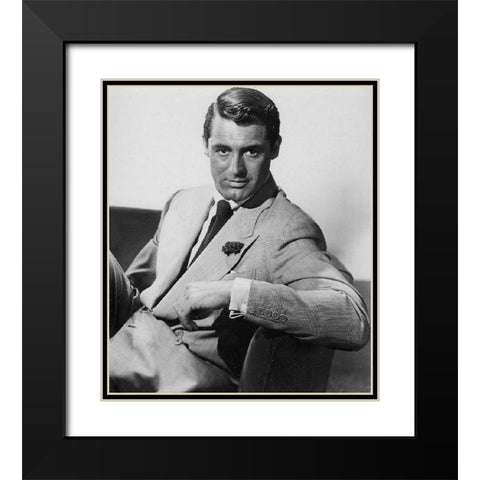 Cary Grant Black Modern Wood Framed Art Print with Double Matting by Hollywood Photo Archive