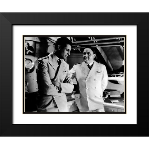 Cary Grant with Charles Laughton - The Devil and Deep Black Modern Wood Framed Art Print with Double Matting by Hollywood Photo Archive