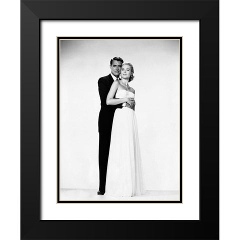Cary Grant with Grace Kelly Black Modern Wood Framed Art Print with Double Matting by Hollywood Photo Archive