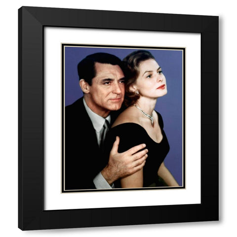 Cary Grant with Ingrid Bergman Black Modern Wood Framed Art Print with Double Matting by Hollywood Photo Archive