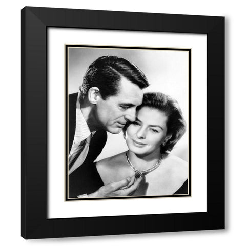Cary Grant with Ingrid Bergman Black Modern Wood Framed Art Print with Double Matting by Hollywood Photo Archive