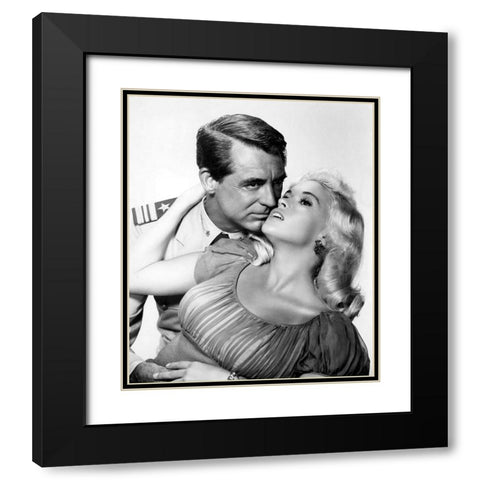 Cary Grant with Jayne Mansfield - Kiss The For Me Black Modern Wood Framed Art Print with Double Matting by Hollywood Photo Archive