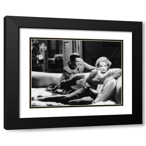 Cary Grant with Marlene Dietrich - Blonde Venus Black Modern Wood Framed Art Print with Double Matting by Hollywood Photo Archive