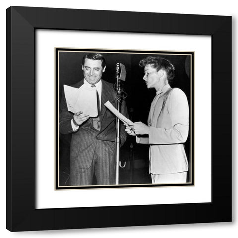 Cary Grant Black Modern Wood Framed Art Print with Double Matting by Hollywood Photo Archive