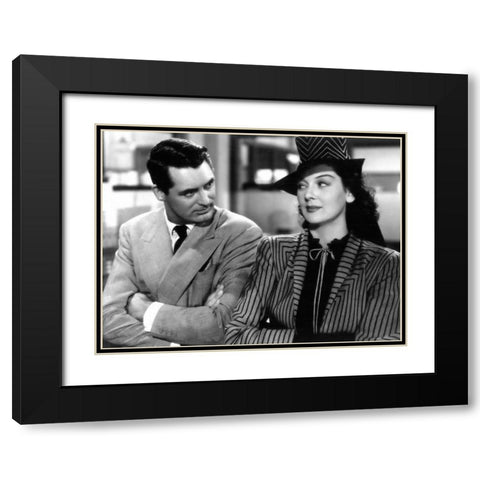 Cary Grant with Rosalind Russell - His Girl Friday Black Modern Wood Framed Art Print with Double Matting by Hollywood Photo Archive