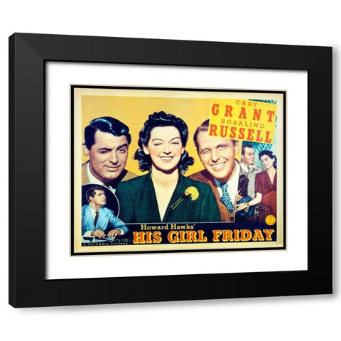 His Girl Friday - Lobby Card Black Modern Wood Framed Art Print with Double Matting by Hollywood Photo Archive