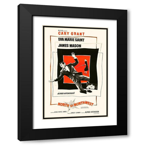 North by Northwest Black Modern Wood Framed Art Print with Double Matting by Hollywood Photo Archive
