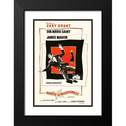 North by Northwest Black Modern Wood Framed Art Print with Double Matting by Hollywood Photo Archive