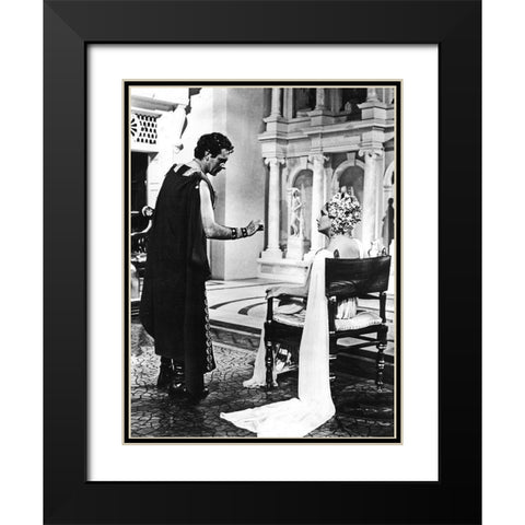 Elizabeth Taylor - Cleopatra Black Modern Wood Framed Art Print with Double Matting by Hollywood Photo Archive