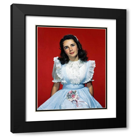 Elizabeth Taylor Black Modern Wood Framed Art Print with Double Matting by Hollywood Photo Archive