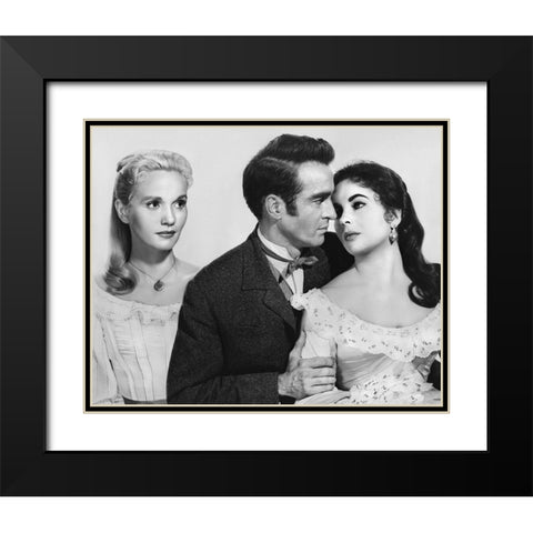 Elizabeth Taylor Black Modern Wood Framed Art Print with Double Matting by Hollywood Photo Archive