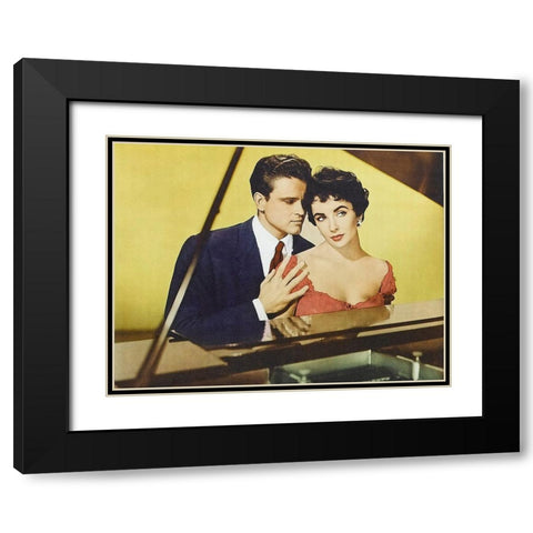 Elizabeth Taylor Black Modern Wood Framed Art Print with Double Matting by Hollywood Photo Archive