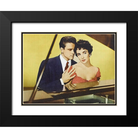Elizabeth Taylor Black Modern Wood Framed Art Print with Double Matting by Hollywood Photo Archive