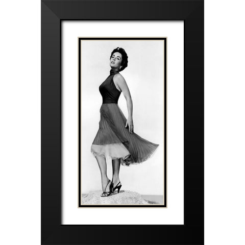Elizabeth Taylor Black Modern Wood Framed Art Print with Double Matting by Hollywood Photo Archive
