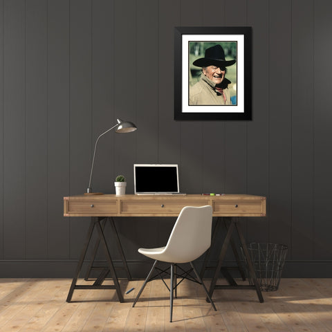 True Grit - John Wayne Black Modern Wood Framed Art Print with Double Matting by Hollywood Photo Archive
