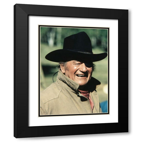 True Grit - John Wayne Black Modern Wood Framed Art Print with Double Matting by Hollywood Photo Archive