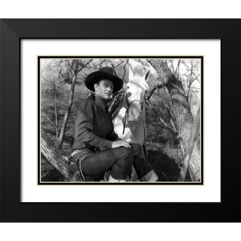 The Desert Trail - John Wayne Black Modern Wood Framed Art Print with Double Matting by Hollywood Photo Archive