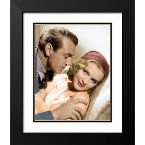 Anna Sten Black Modern Wood Framed Art Print with Double Matting by Hollywood Photo Archive