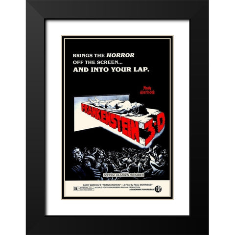 Andy Warhols Frankenstein 3D Black Modern Wood Framed Art Print with Double Matting by Hollywood Photo Archive