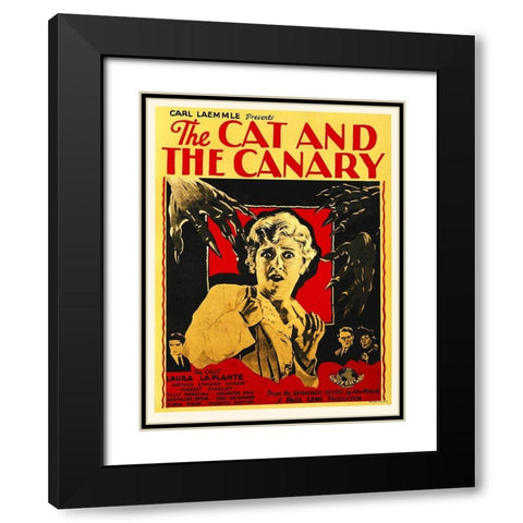 Cat and Canary Black Modern Wood Framed Art Print with Double Matting by Hollywood Photo Archive