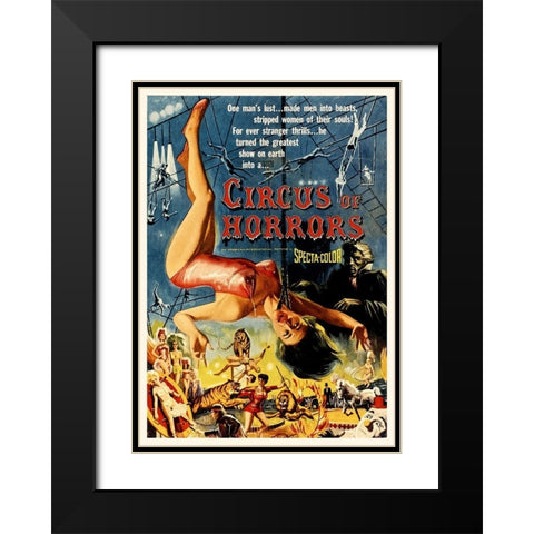 Circus of Horrors Black Modern Wood Framed Art Print with Double Matting by Hollywood Photo Archive