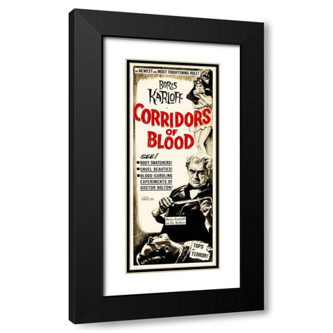 Corridors of Blood - 1963 Black Modern Wood Framed Art Print with Double Matting by Hollywood Photo Archive