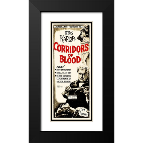 Corridors of Blood - 1963 Black Modern Wood Framed Art Print with Double Matting by Hollywood Photo Archive