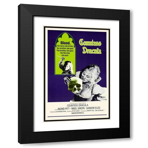 Countess Dracula Black Modern Wood Framed Art Print with Double Matting by Hollywood Photo Archive