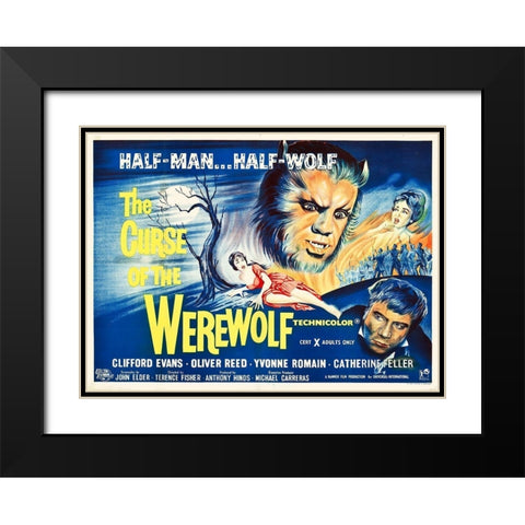 Curse of the Werewolf Black Modern Wood Framed Art Print with Double Matting by Hollywood Photo Archive