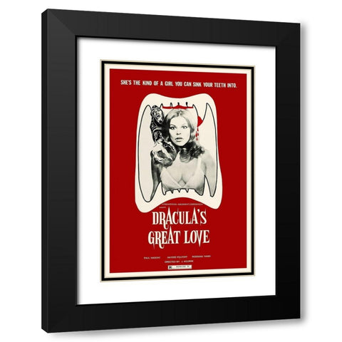 Draculas Great Love Black Modern Wood Framed Art Print with Double Matting by Hollywood Photo Archive