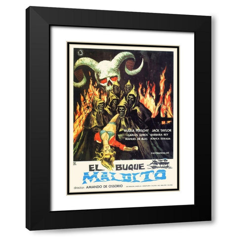 Spanish - The Ghost Galleon Black Modern Wood Framed Art Print with Double Matting by Hollywood Photo Archive