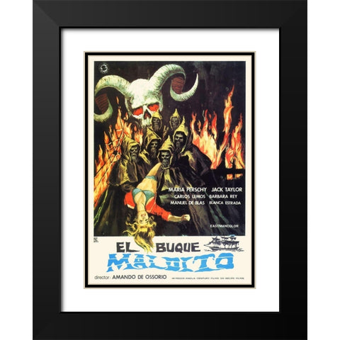 Spanish - The Ghost Galleon Black Modern Wood Framed Art Print with Double Matting by Hollywood Photo Archive