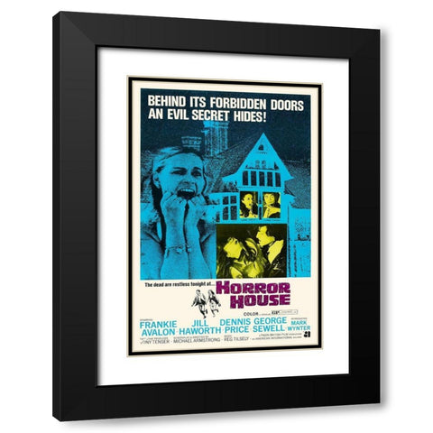Horror House Black Modern Wood Framed Art Print with Double Matting by Hollywood Photo Archive