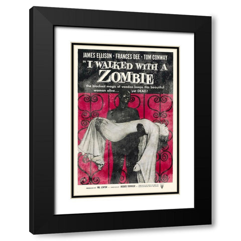 I Walked with A Zombie Black Modern Wood Framed Art Print with Double Matting by Hollywood Photo Archive