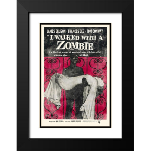 I Walked with A Zombie Black Modern Wood Framed Art Print with Double Matting by Hollywood Photo Archive