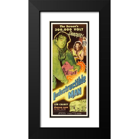 Indestructible Man Black Modern Wood Framed Art Print with Double Matting by Hollywood Photo Archive
