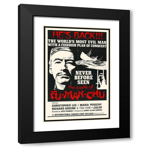 The Castle of Fu Man Chu Black Modern Wood Framed Art Print with Double Matting by Hollywood Photo Archive